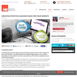 Marketing Communications - Creating Effective Landing Pages for your Website