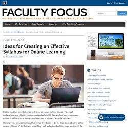 Ideas for Creating an Effective Syllabus for Online Learning
