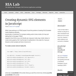 Creating dynamic SVG elements in JavaScript « Joseph's RIA Lab