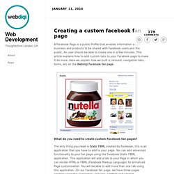 » Creating a custom facebook page