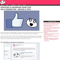 Media Muppet - Creating a Facebook Page for Self-Promotion - Advice & Tips