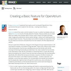 Creating a Basic Feature for OpenAtrium