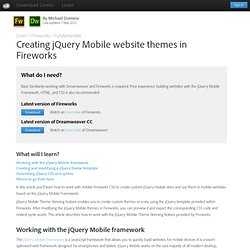 Creating jQuery Mobile website themes in Fireworks