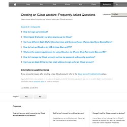 Creating an iCloud account: Frequently Asked Questions