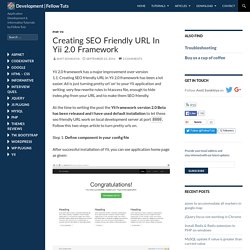 Creating SEO friendly URL in Yii 2.0 framework