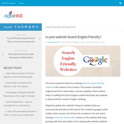 Creating Search Engine Friendly Website