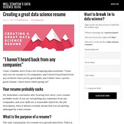 Creating a great data science resume