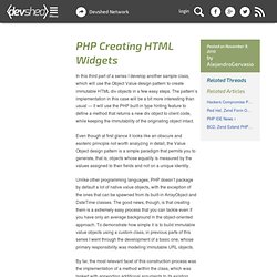 PHP Creating HTML Widgets