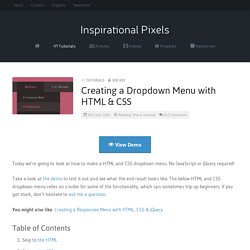 Creating a Dropdown Menu with HTML & CSS – Inspirational Pixels