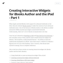 Creating Interactive Widgets for iBooks Author and the iPad - Part 1