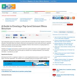A Guide to Creating a Top-Level Intranet Menu Structure