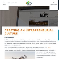 Creating an intrapreneurial culture - DiG