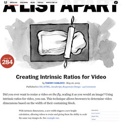Creating Intrinsic Ratios for Video