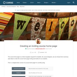 Creating an inviting course home page