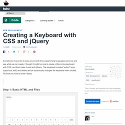 JQuery & CSS On Screen Keyboard