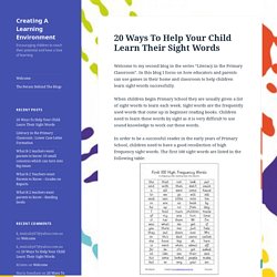 20 Ways To Help Your Child Learn Their Sight Words