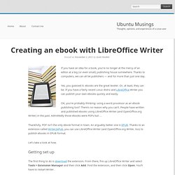 Ubuntu Musings» Blog Archive » Creating an ebook with LibreOffice Writer