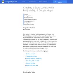 Creating a Store Locator with PHP, MySQL & Google Maps - Google Maps API