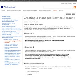 Creating a Managed Service Account