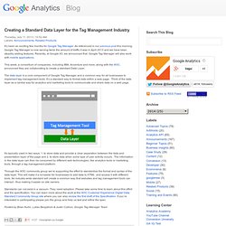 Creating a Standard Data Layer for the Tag Management Industry