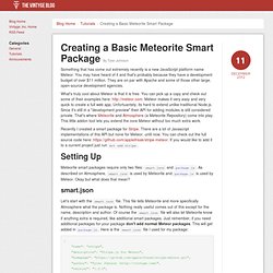 Creating a Basic Meteorite Smart Package - Vintyge Inc. Blog