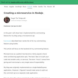 Creating a microservice in NodeJs