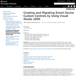 Creating and Migrating Smart Device Custom Controls by Using Visual Studio 2005