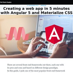 Creating a web app in 5 minutes with Angular 5 and Materialize CSS