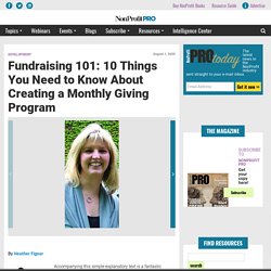 10 Things You Need to Know About Creating a Monthly Giving Program