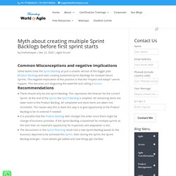 Myth about creating multiple Sprint Backlogs before first sprint starts