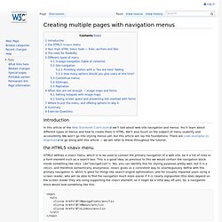 Creating multiple pages with navigation menus - W3C Wiki