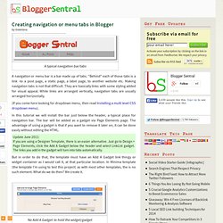 Creating navigation or menu tabs in Blogger