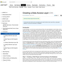 Creating a Data Access Layer (C#)