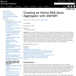 Creating an Online RSS News Aggregator with ASP.NET