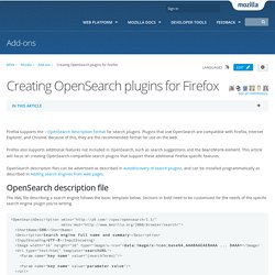 Creating OpenSearch plugins for Firefox - MDC