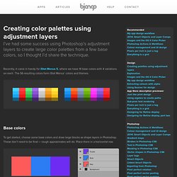Creating color palettes with adjustment layers