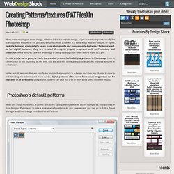 Creating patterns/textures (PAT files) in Photoshop « Design and Development tuts – TutorialShock