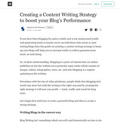 Creating a Content Writing Strategy to boost your Blog’s Performance
