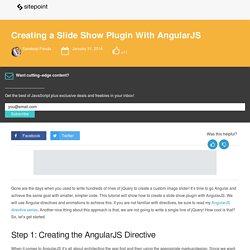 Creating a Slide Show Plugin With AngularJS