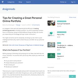 Tips for Creating a Great Personal Online Portfolio