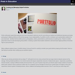 Creating and Managing Digital Portfolios – iPads in Education