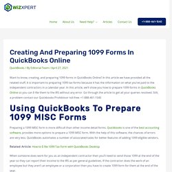 Creating and Preparing 1099 Forms in QuickBooks Online