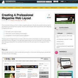 Creating A Professional Magazine Web Layout » LoonDesign