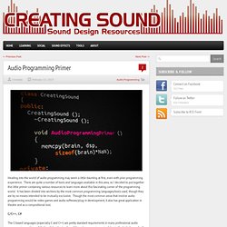 Audio Programming Primer