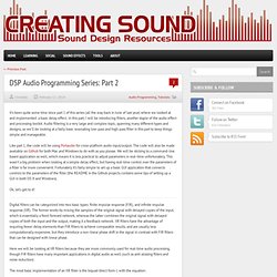 DSP Audio Programming Series: Part 2
