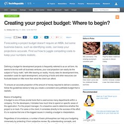Creating your project budget: Where to begin?
