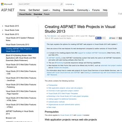 Creating ASP.NET Web Projects in Visual Studio 2013