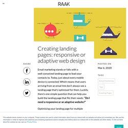 Creating landing pages: responsive or adaptive web design