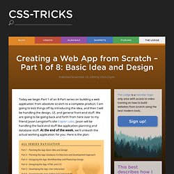Creating a Web App from Scratch - Part 1 of 8: Basic Idea and Design