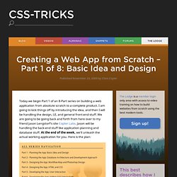 Creating a Web App from Scratch – Part 1 of 8: Basic Idea and De